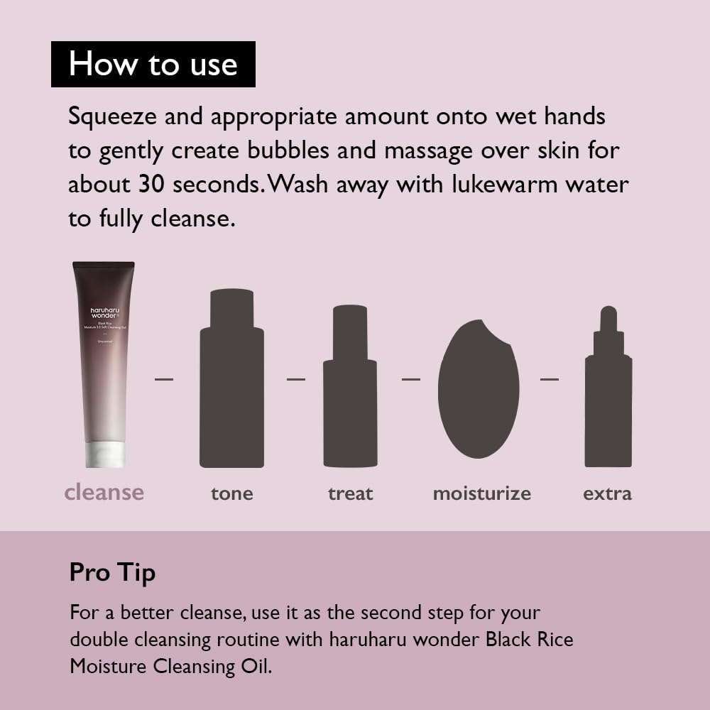 Haruharu Wonder Black Rice Moisture 5.5 Soft Cleansing Gel 100mL / 3.4 fl oz