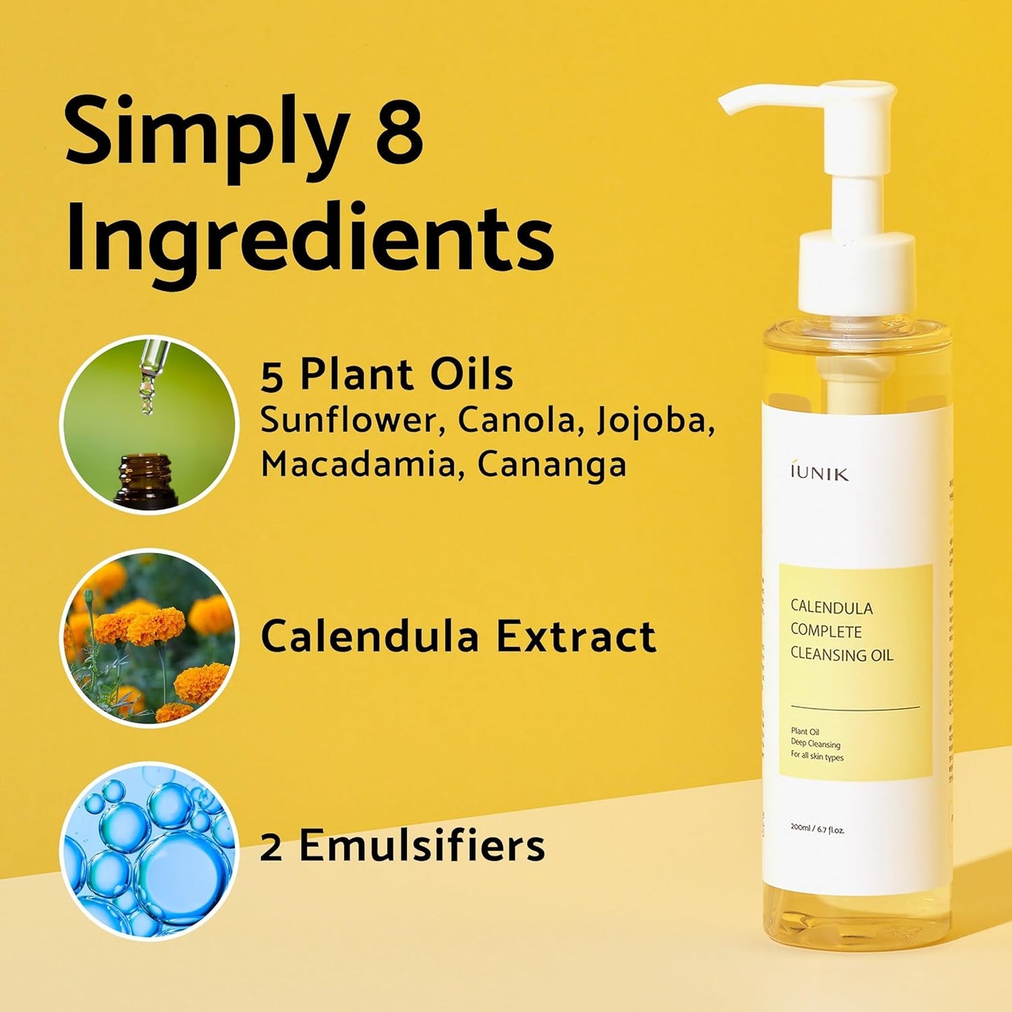 iUNIK Calendula Complete Cleansing Oil 200mL / 6.76 fl oz