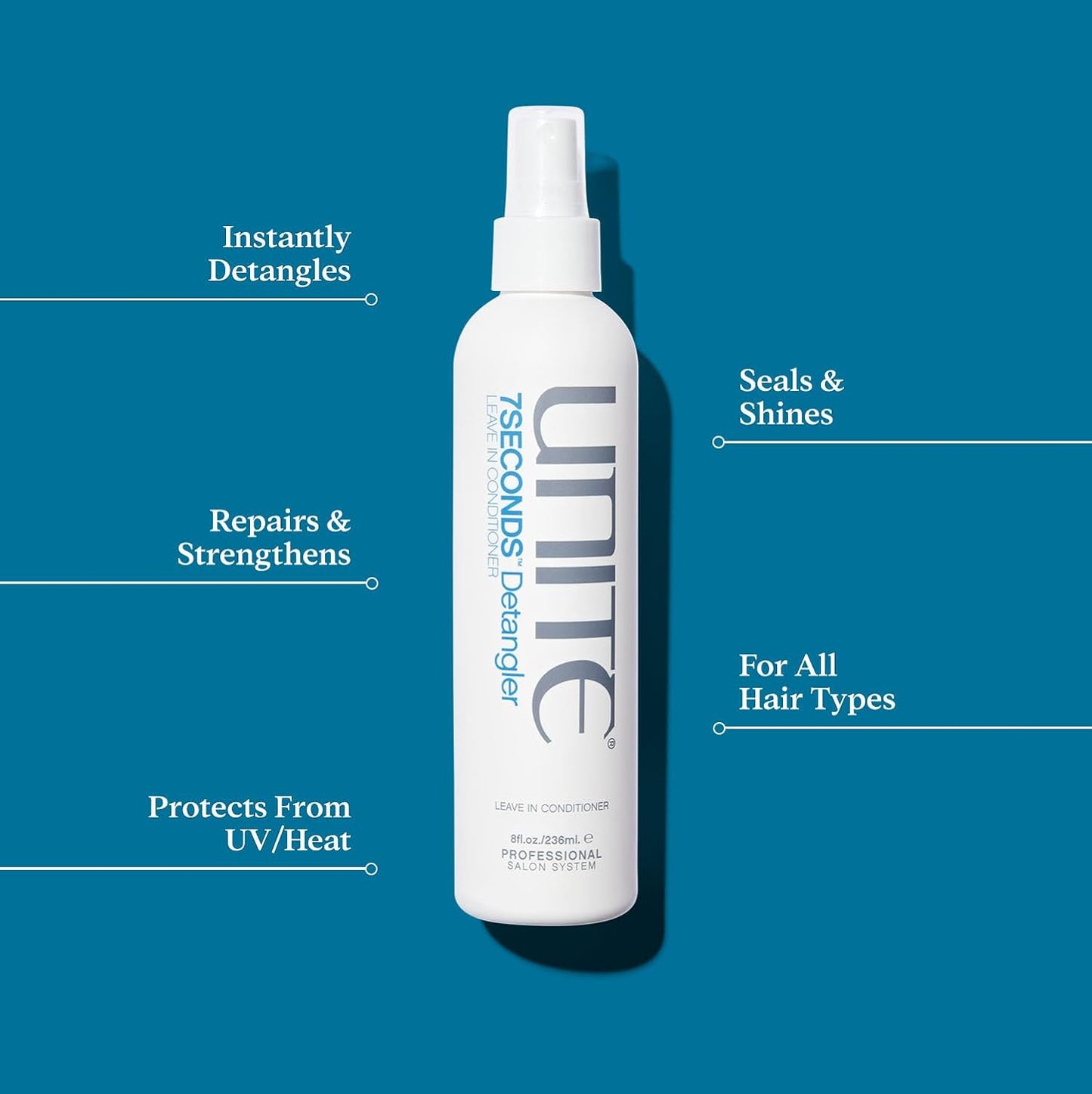 UNITE - 7 Seconds Detangler Leave In Conditioner - 8 oz / 236ml 2 PACK