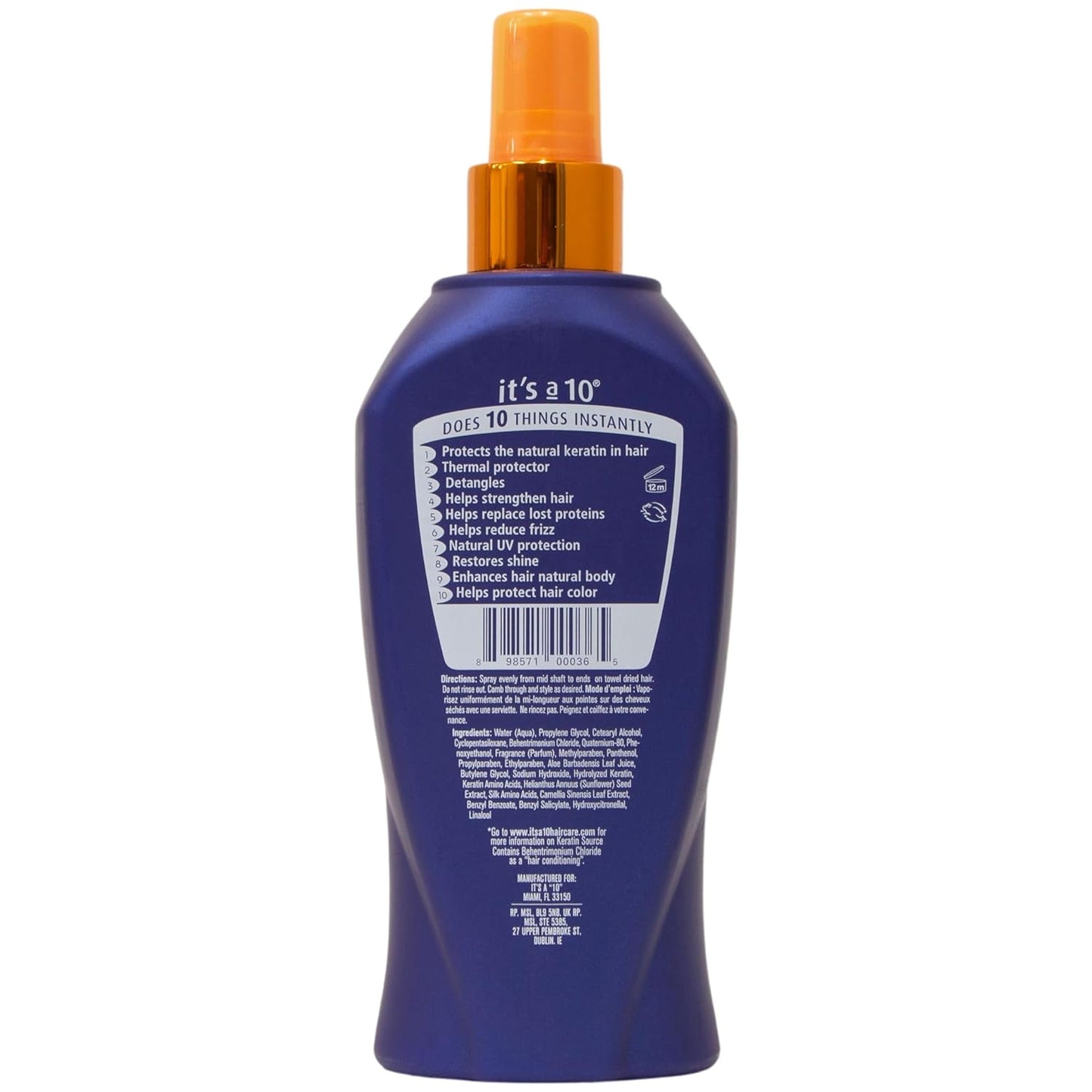 It's a 10 - Miracle Leave In Plus Keratin - 10 Fl oz / 295.7 mL