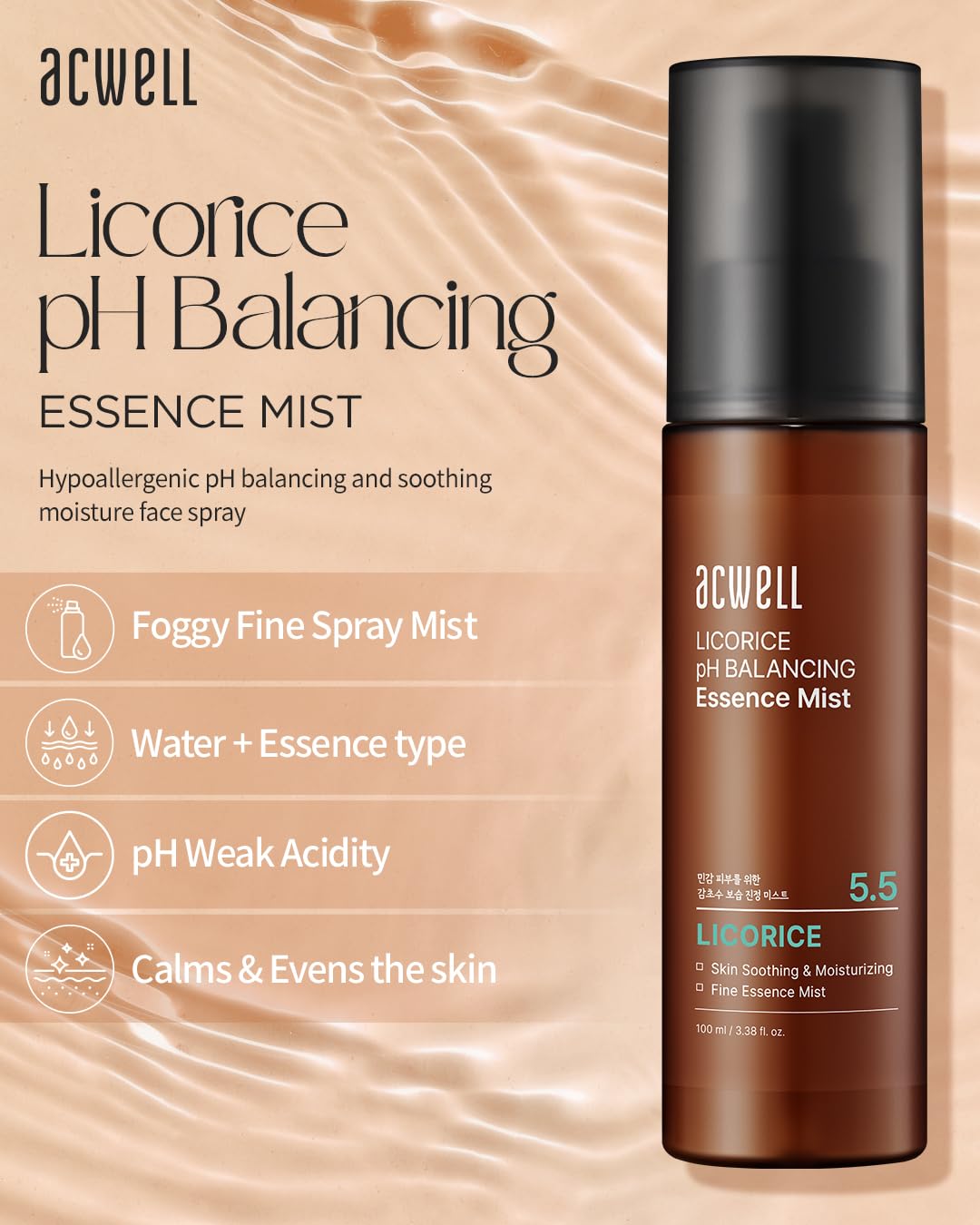 ACWELL Licorice pH Balancing Essence Mist 100 mL (3.38 fl oz)