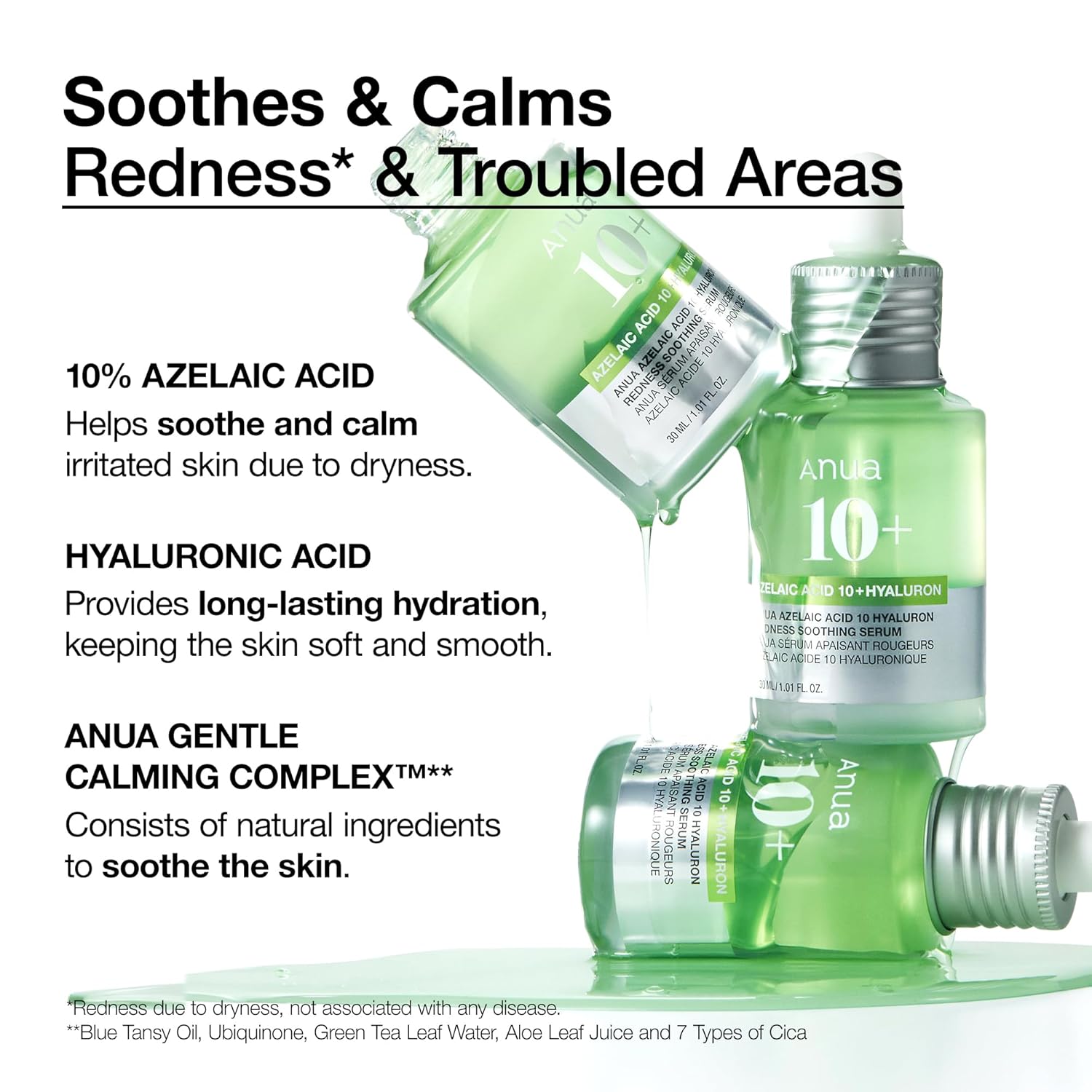 Anua Azelaic Acid 10 Hyaluron Redness Soothing Serum 30mL (1.01 fl oz)
