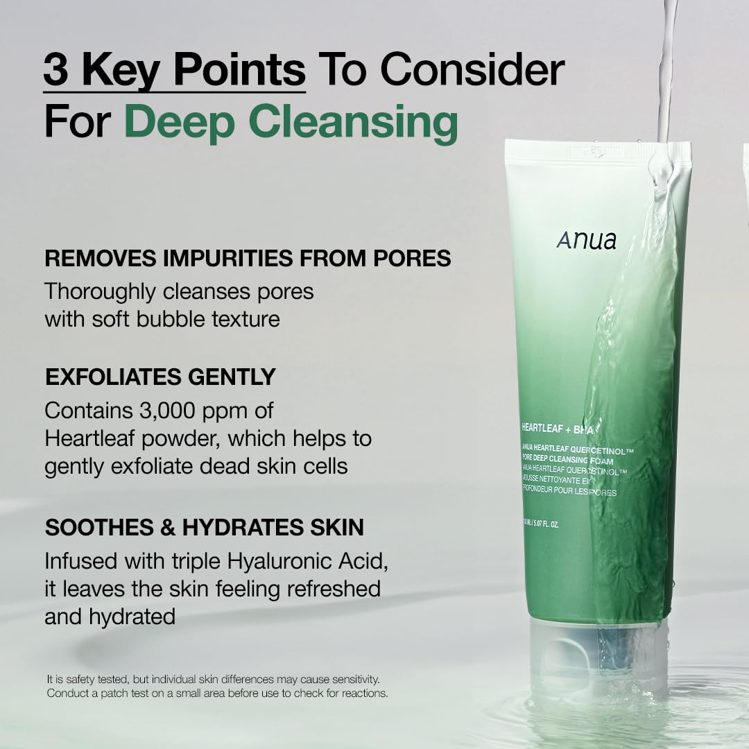 Anua Heartleaf Quercetinol Pore Deep Cleansing Foam 150 mL (5.07 fl oz)
