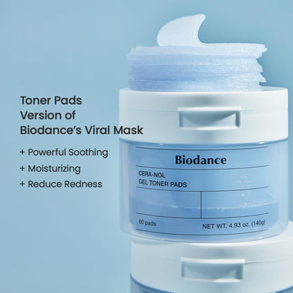 BIODANCE CeraNol Gel Toner Pads 140g / 4.93 oz / 60 pads