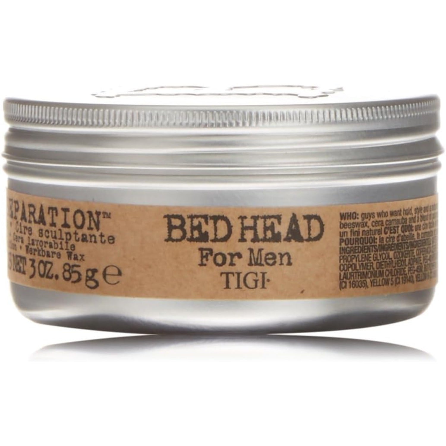 Bed Head For Men: Matte Separation Workable Wax 3 oz Styling Bed Head