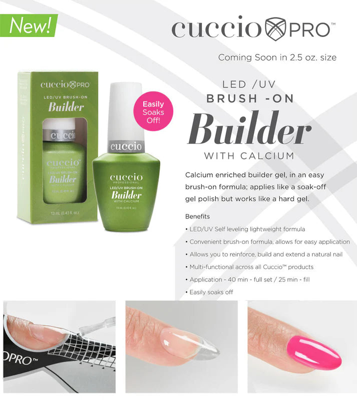 Cuccio Brush-on Builder Gel with Calcium LED/UV Clear 13 mL (0.43 fl oz) Beauty cuccio