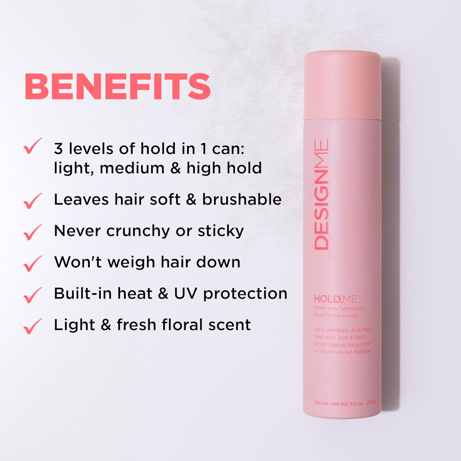 DesignMe Hold Me Three Way Hairspray 268 g (9.5 oz) Styling DesignMe