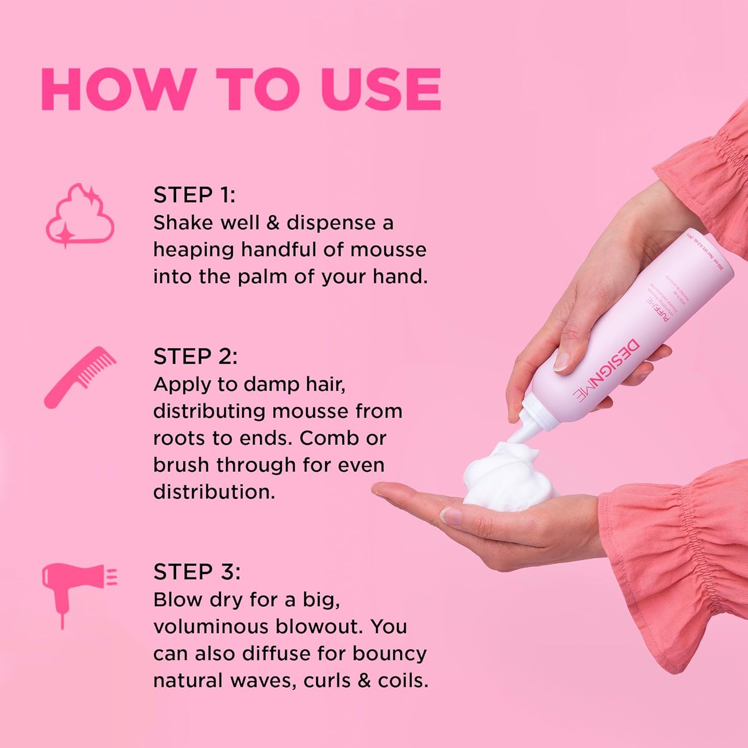 DesignMe Puff Me Volumizing Mousse 240 g (8.5 fl oz) Styling DesignMe