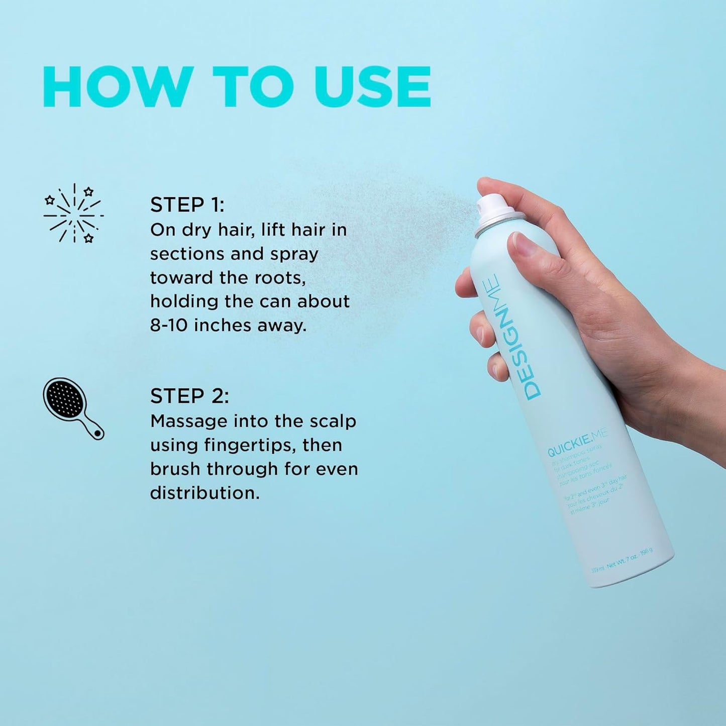 DesignMe - Quickie Me Dry Shampoo Spray For Dark Tones - 7oz / 198g [Beauty]