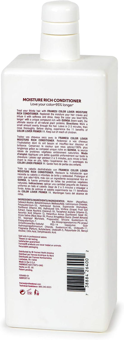Framesi - Color Lover moisture Rich Conditioner - 33.8oz / 1 L [Beauty] Beauty Framesi