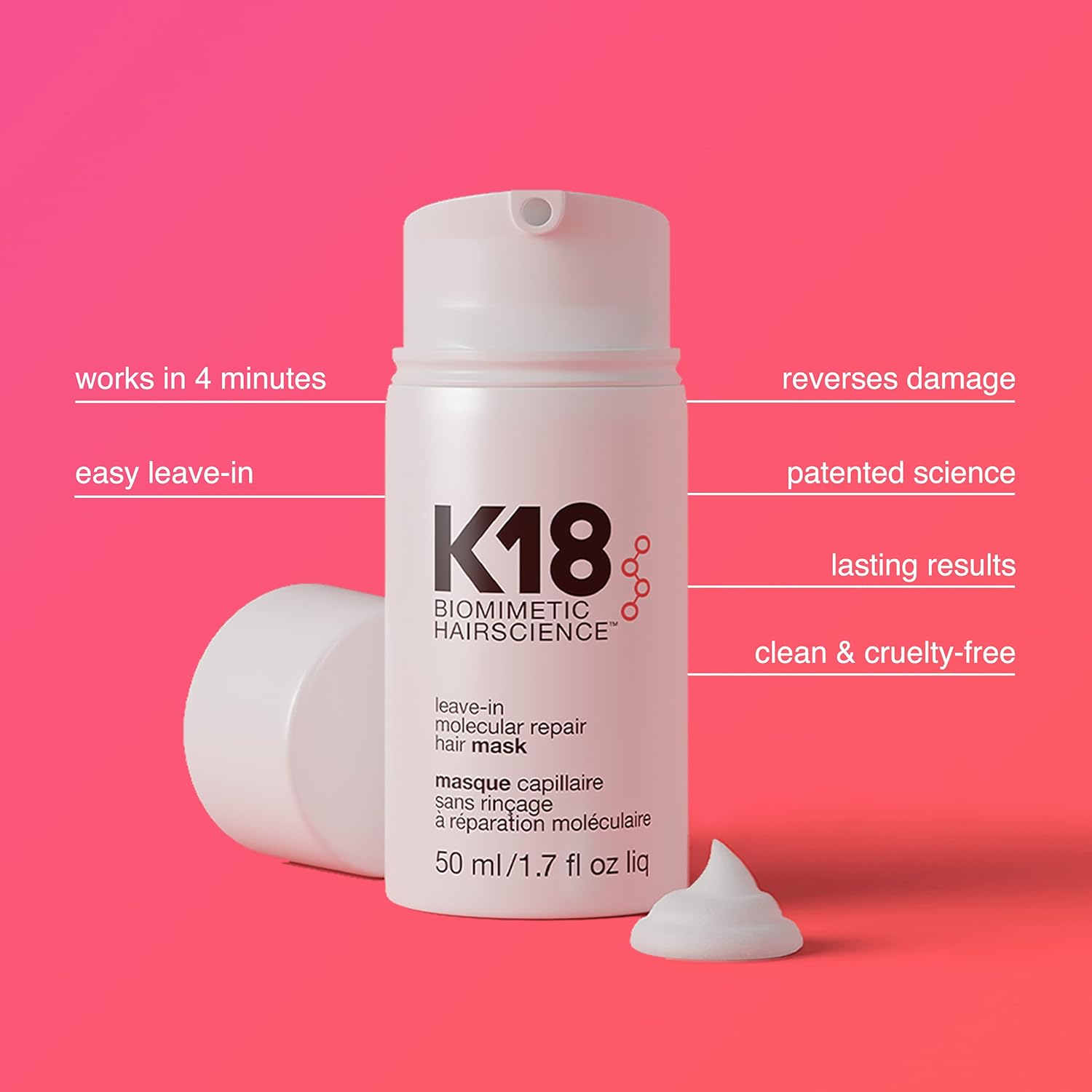 K18 Leave In Molecular Repair Hair Mask 50 mL (1.7 fl oz)
