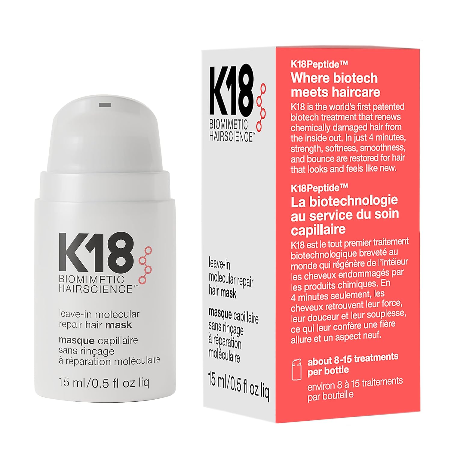 K18 Leave In Molecular Repair Hair Mask 15 mL (0.5 fl oz)