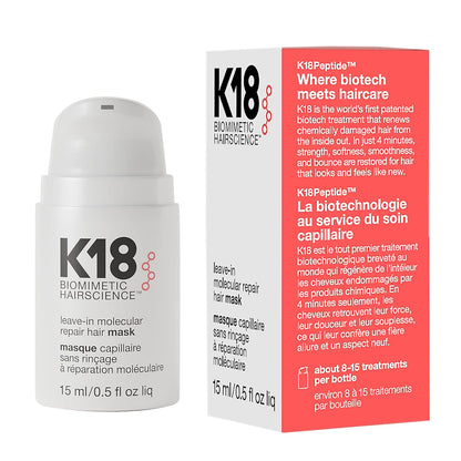 K18 Leave In Molecular Repair Hair Mask 15 mL / 0.5 fl oz