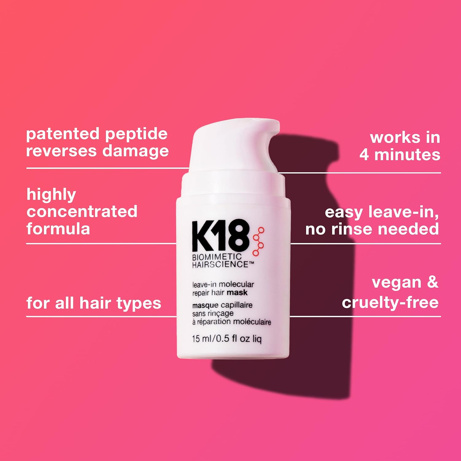 K18 Leave In Molecular Repair Hair Mask 15 mL (0.5 fl oz)