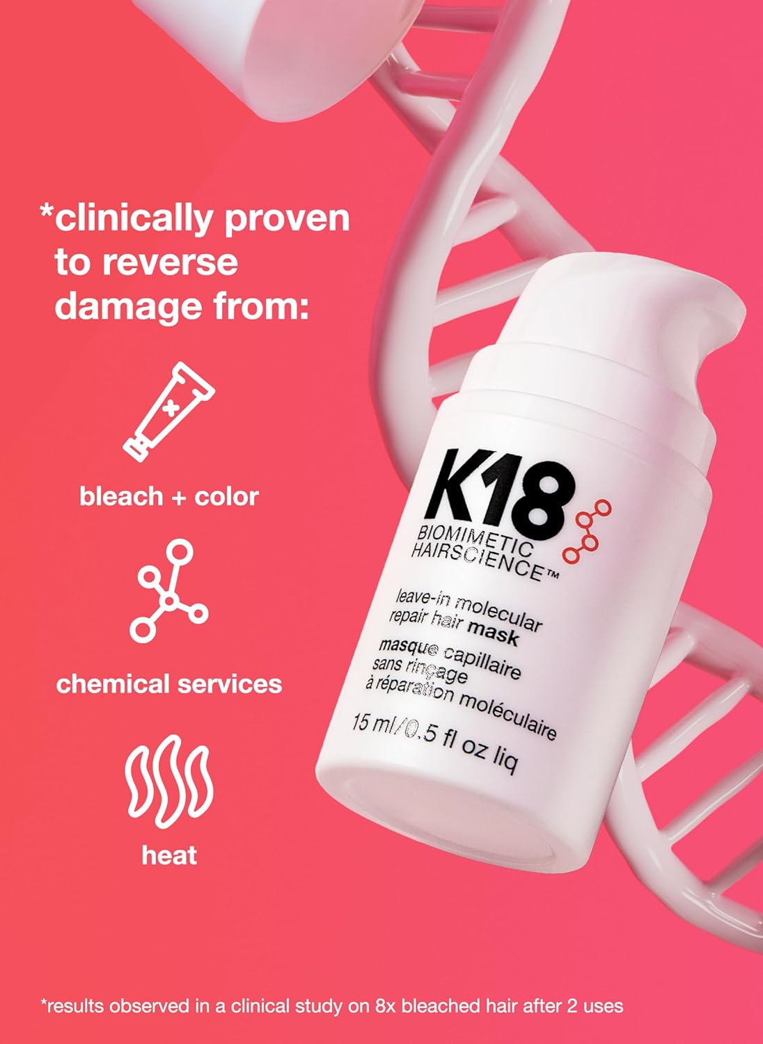 K18 Leave In Molecular Repair Hair Mask 15 mL (0.5 fl oz)