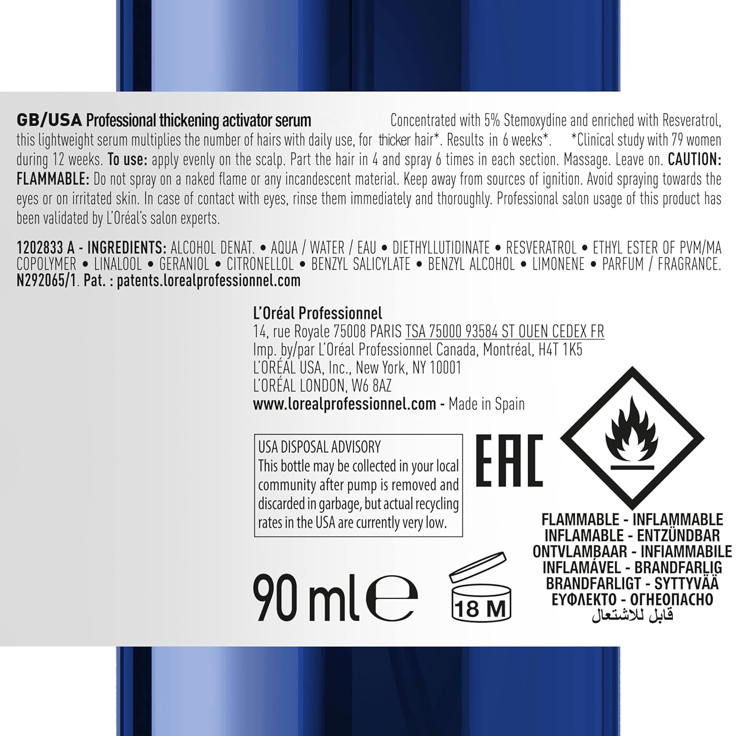 L'Oreal Professionnel Serioxyl Advanced Densifying Serum 90 mL (3.04 fl oz)