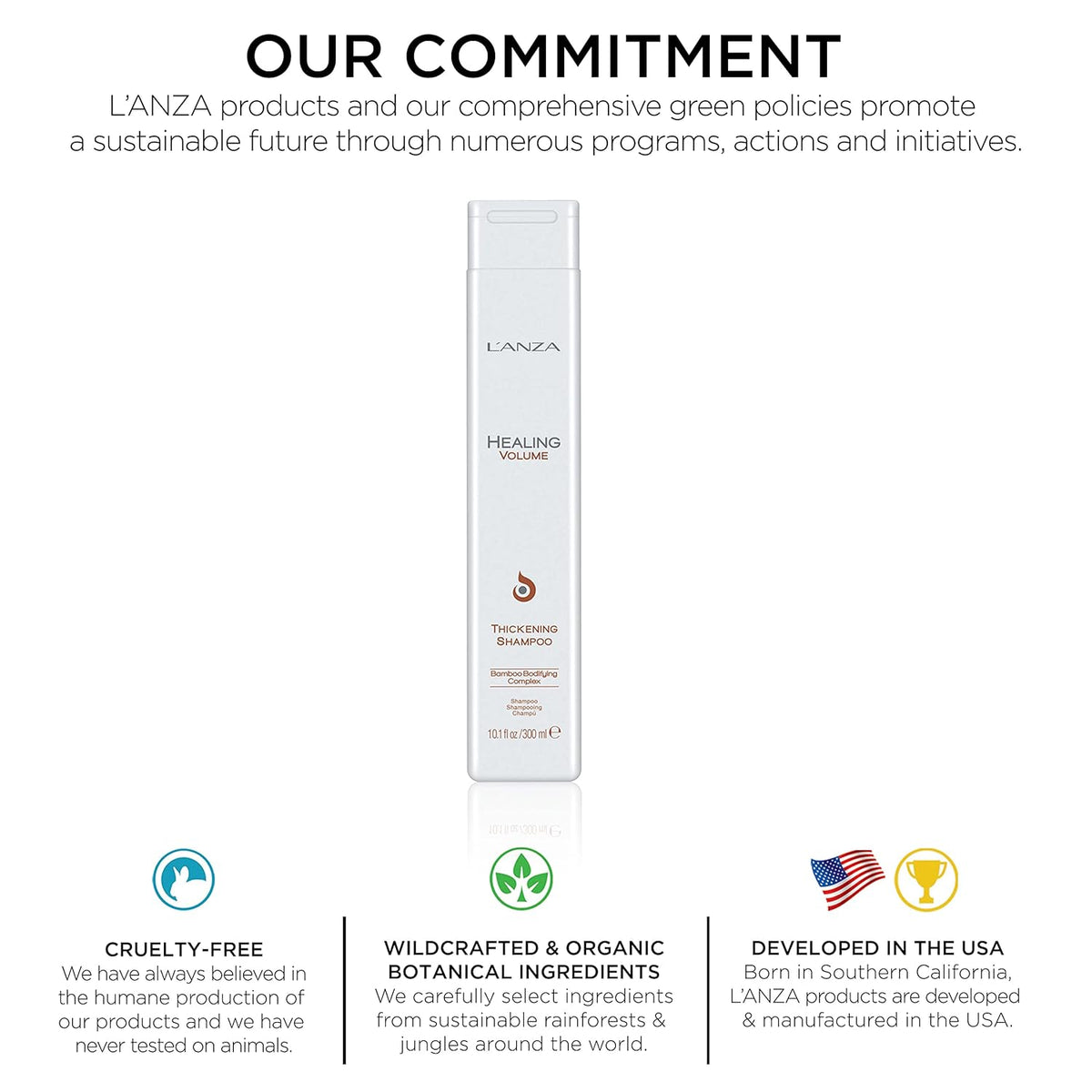 LANZA Healing Volume Thickening Shampoo 1 L (33.8 fl oz) Shampoo LANZA