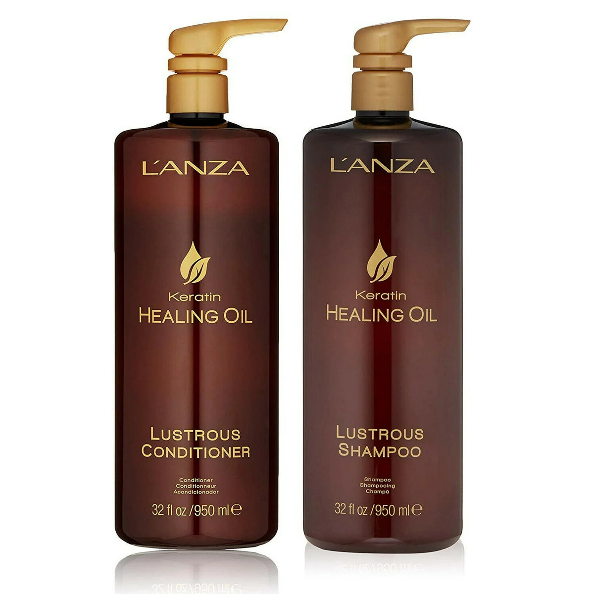 LANZA - Keratin Healing Oil Lustrous Shampoo & Conditioner DUO - 33.8oz / 1 Liter [Beauty] Beauty LANZA