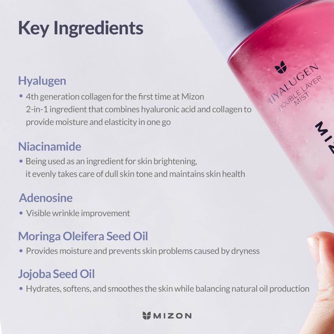 MIZON Hyalugen Double Layer Mist 100 mL (3.38 fl oz) Moisturizer MIZON