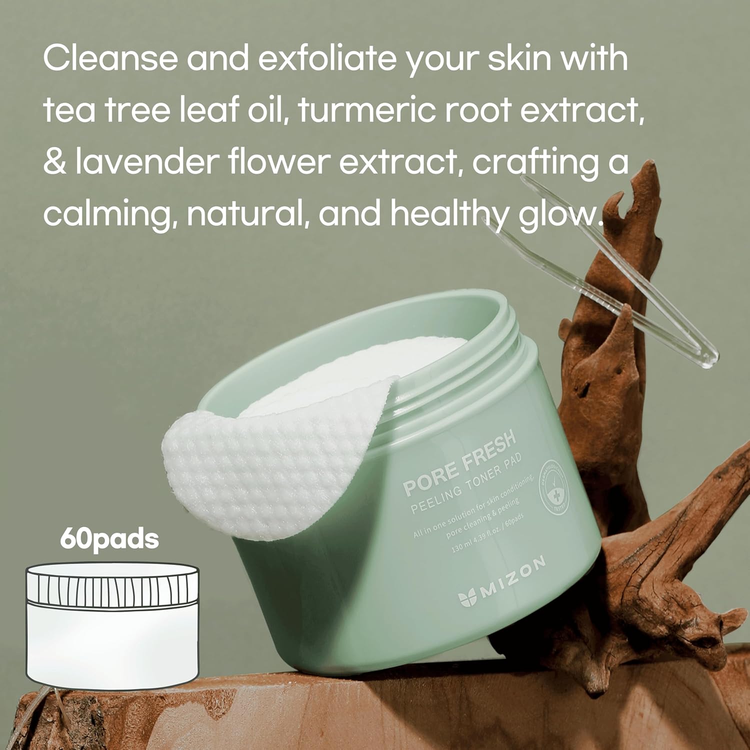 MIZON Pore Fresh Peeling Toner Pad 130 mL (60 pc) Treatment MIZON