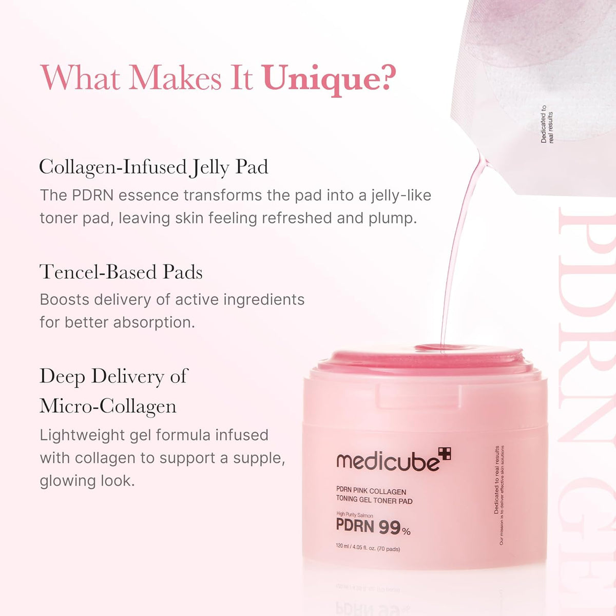 Medicube PDRN Pink Collagen Toning Gel Toner Pad 120 mL (4.05 fl oz) / 70 pc Toner medicube