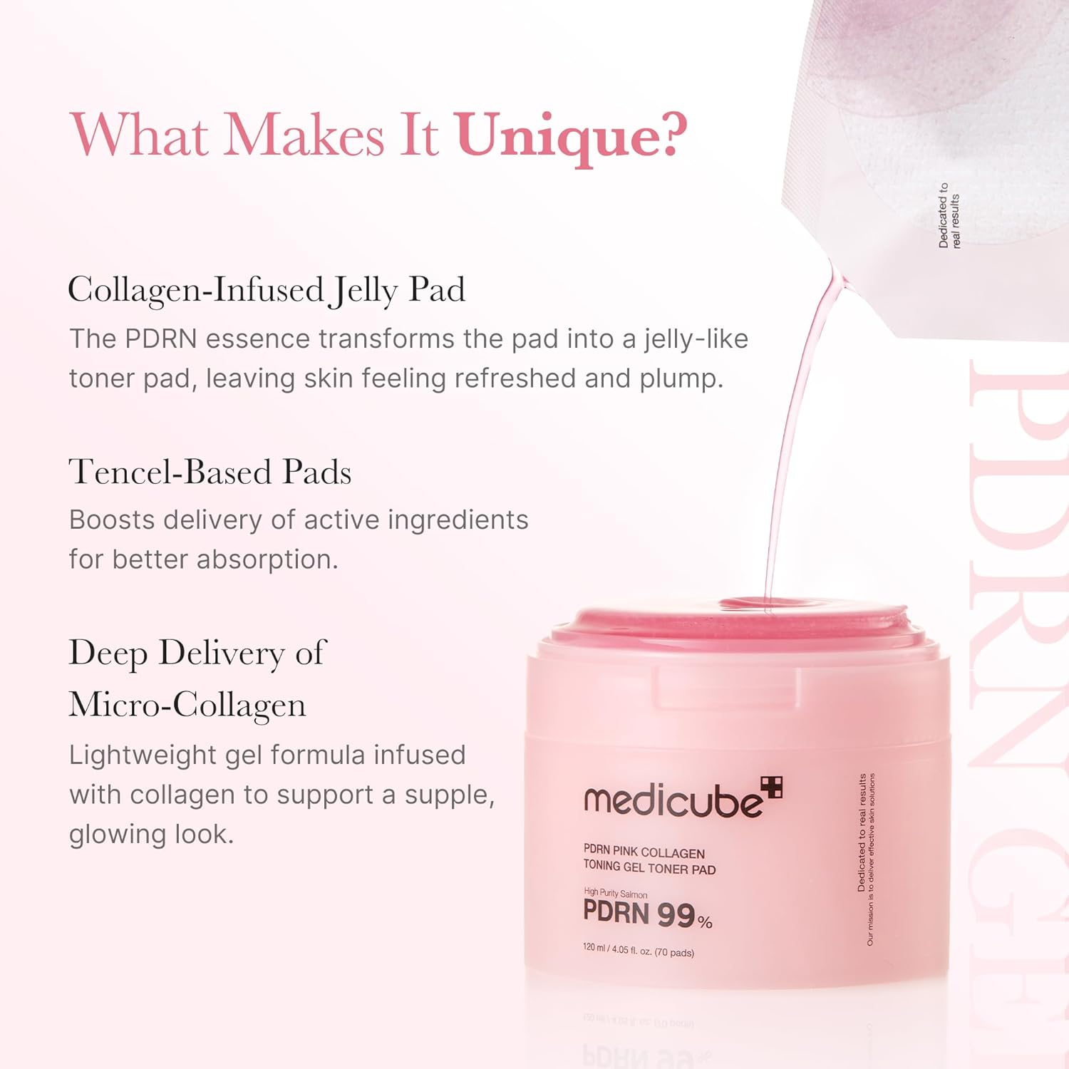 Medicube PDRN Pink Collagen Toning Gel Toner Pad 120 mL (4.05 fl oz) / 70 pc Toner medicube