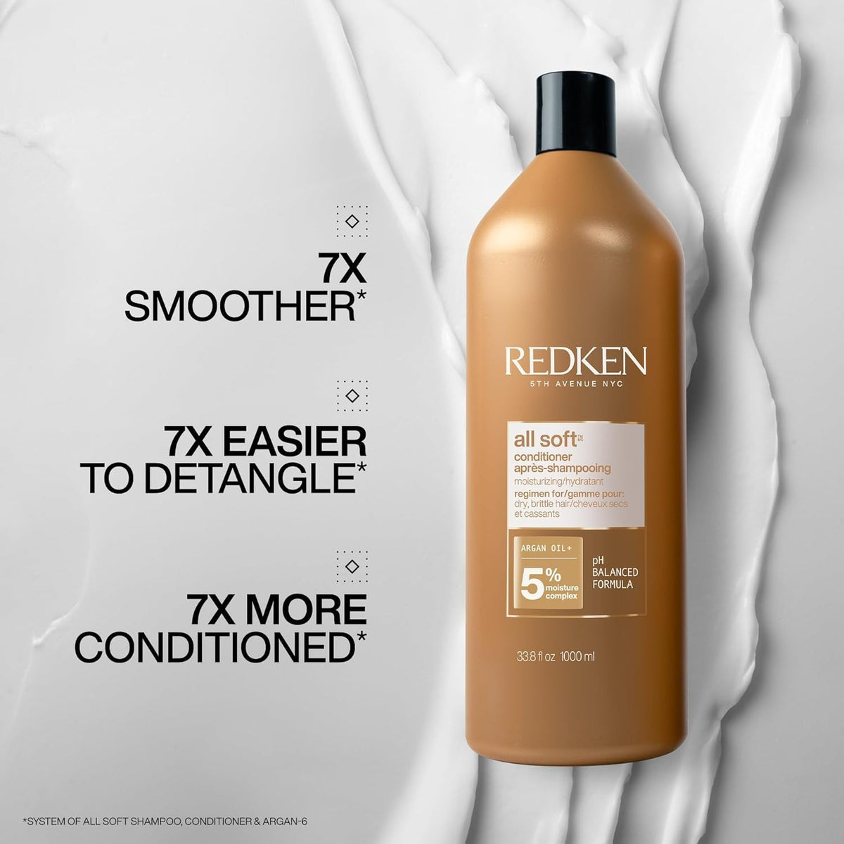 Redken - All Soft Conditioner - 33.8oz / 1 L [Beauty] Beauty Redken
