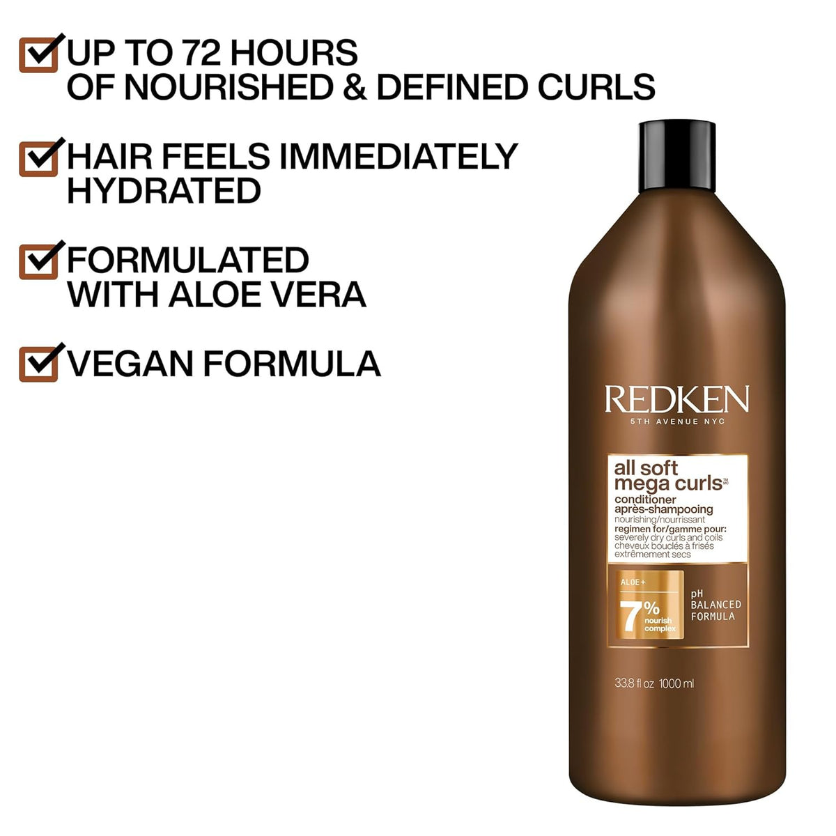 Redken - All Soft Mega Curls Conditioner - 33.8oz / 1 L [Beauty] Beauty Redken